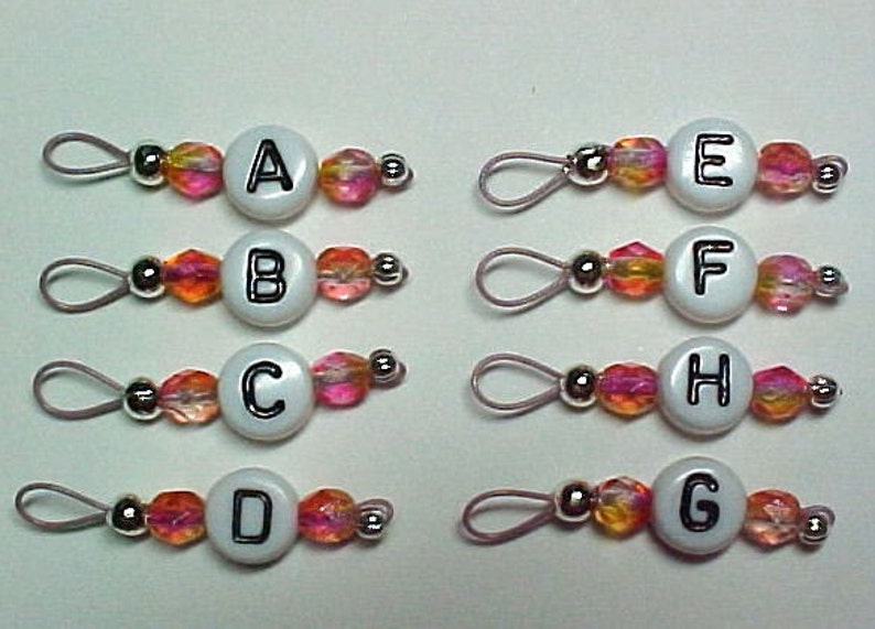 Sock Knitters Letter Stitch Markers A-H US 3 Item No. 428 image 1