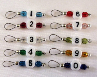 Number Multi-Colored Stitch Markers - US 10 - Item No. 651