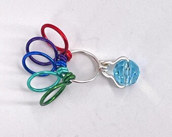 Marcador de puntos - Contador de 5 filas - Aqua Bohemica Preciosa Crystal - Talla US 10 - Artículo n.° 1505