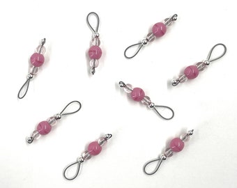 Pink Czech Glass Bead Stitch Markers - US 5 - Item No. 1214