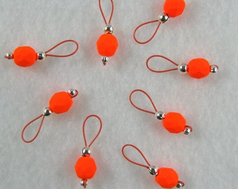 Neon Orange Knitting Stitch Markers - US 5 - Item No. 979