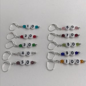 Rainbow Numbered Leverback Removable Stitch Markers Item No. 1201 image 2