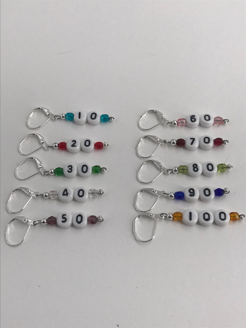 Rainbow Numbered Leverback Removable Stitch Markers Item No. 1201 image 2