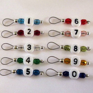 Multi-Colored Number Stitch Markers - US 5 - Item No. 651