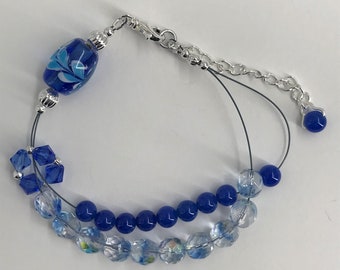 I've Got the Blues Row Counter Abacus Bracelet for Knitting and Crochet - Item No. 1204