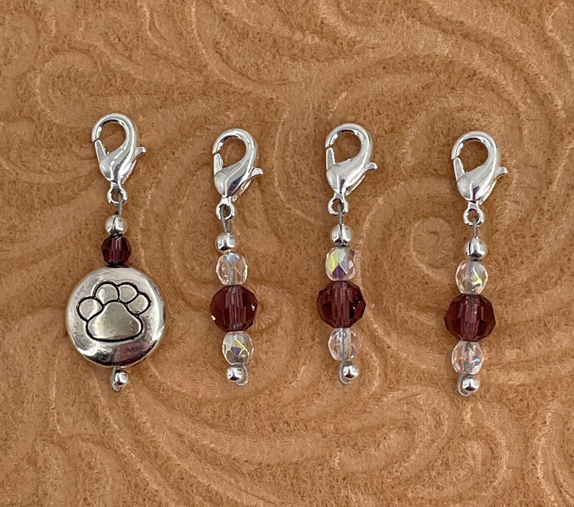 Animal Paw Print Removable Lobster Claw Stitch Markers Item Etsy