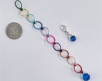 Chain Style 110 Row Counter - Capri Blue Swarovski Crystals  - US 10 - Item No. 1354
