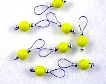 Lemon Zest Sock Knitter Stitch Markers - Set of 8 - US 5 - Item No. 841