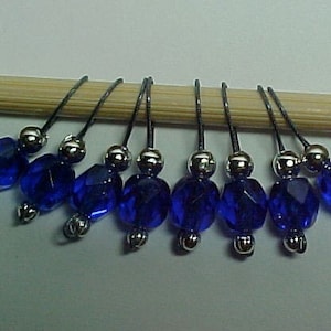 Cobalt Blue Stitch Markers US 10 Item No. 450 image 1