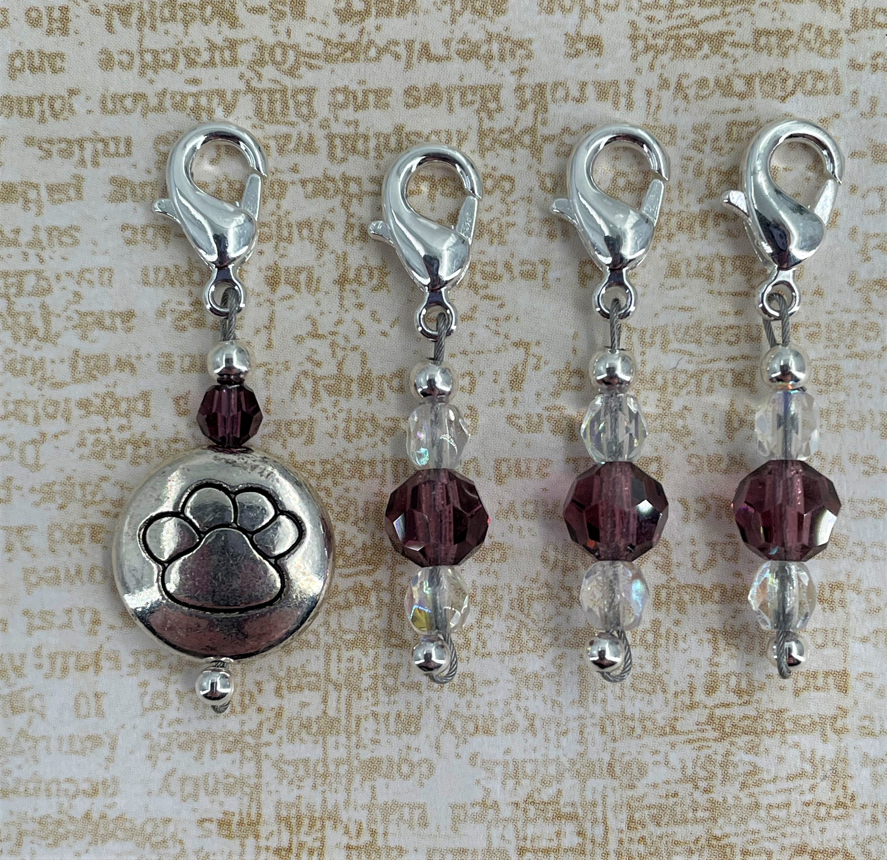 Animal Paw Print Removable Lobster Claw Stitch Markers Item Etsy