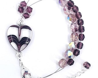 Purple Heart Abacus Row Counter Bracelet - Item No. 850