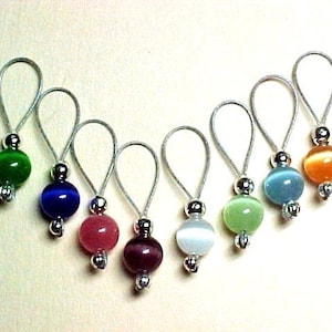 Handmade Rainbow Cats Eye Stitch Markers US 10 Item No. 510 image 1