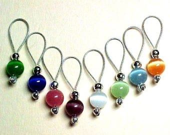 Handmade Rainbow Cats Eye Stitch Markers - US  10 - Item No. 510