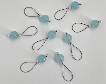 Seafoam Glass Stitch Markers For Large Needles  - US 13 - Item No. 1333