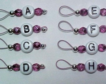 Metallic Pink Letter Stitch Markers for Sock Knitters - US 5 - Item No.  18
