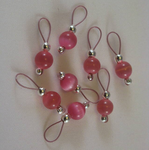 Rose Cats Eye on Blush Pink Wire Stitch Markers US 5 Item Etsy