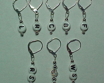 Lettered  Front  Back Center  Left  Right  WS  RS  Plus Swarovski Crystal Removable Stitch Marker - Item No. 906