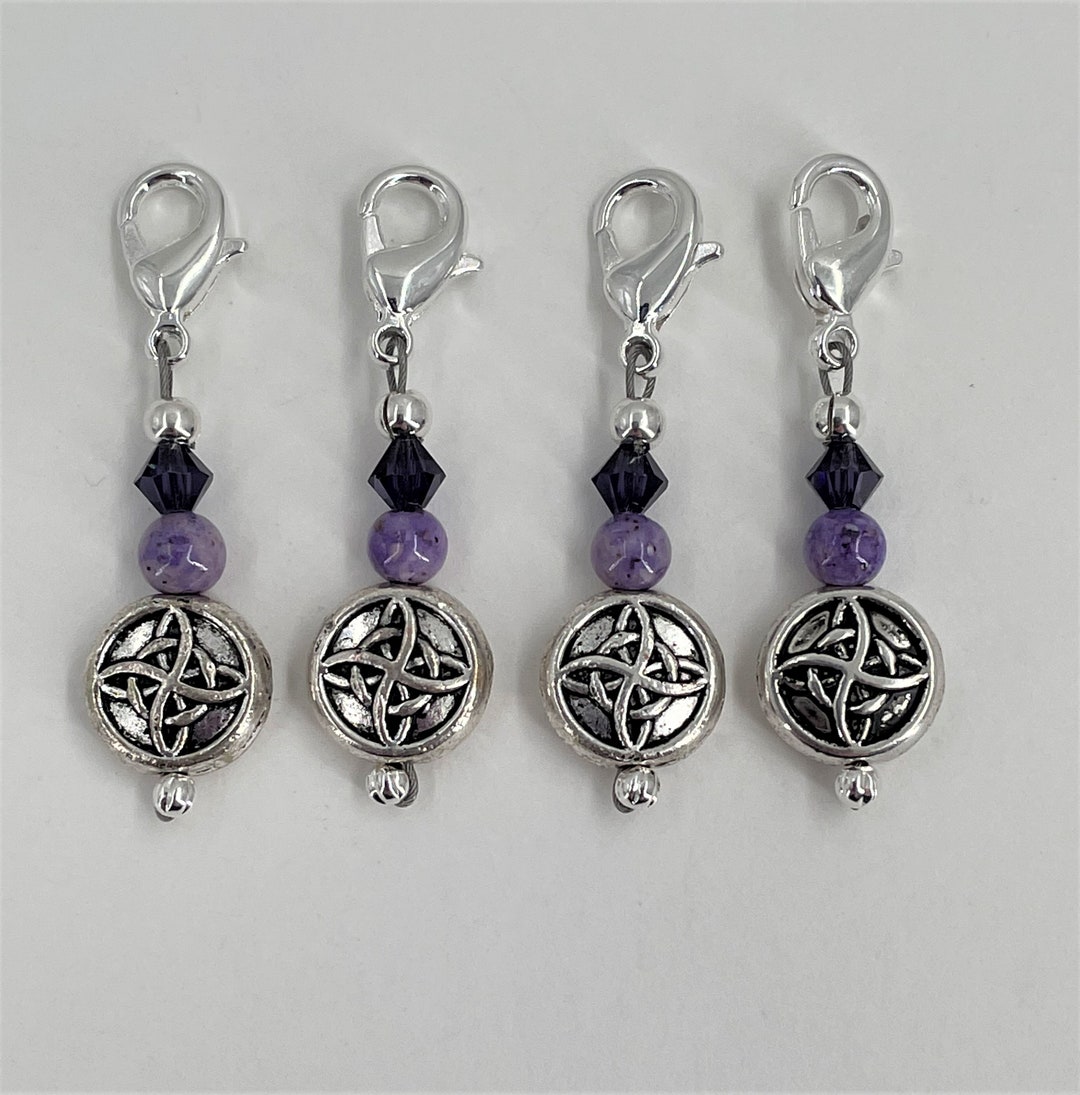 Lobster Claw Stitch Markers Silver Celtic Knot Removable Etsy