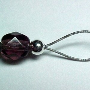 Stitch Markers Amethyst Czech Glass Beads US 10 Item No. 455 image 2