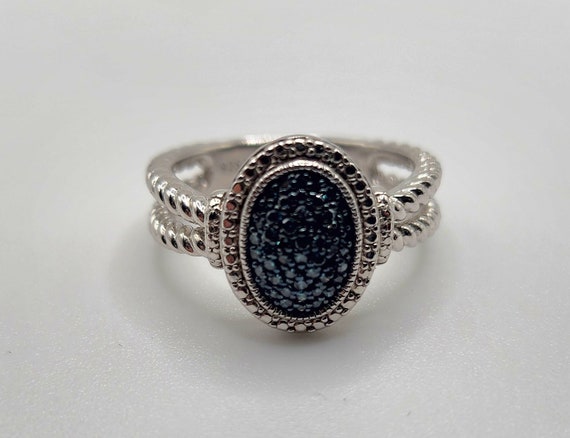 Ross Simons Sterling silver 925 pave Dark Blue Na… - image 1