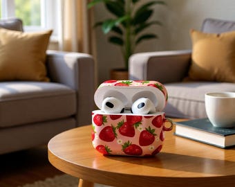 Strawberry Pattern AirPod Cases | Cute Strawberry Print AirPods Case
