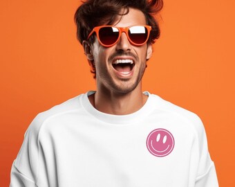 Sweat-shirt pour hommes et femmes avec smiley et inscription SMILE EVERYDAY