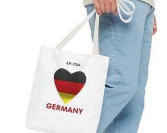 Stofftasche zur Fußball EM 2024 mit herzförmiger Deutschlandflagge