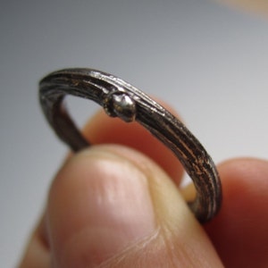 Willow twig ring, sterling silver, blackened twig jewelry, made to order, your size image 5