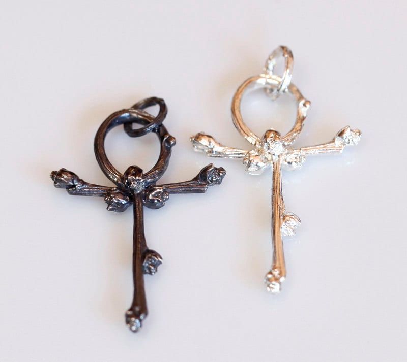 Ankh Sterling Silver Twig Pendant Twig Jewelry With Twig Etsy