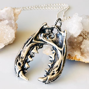 The Jaws of the Jabberwocky, sterling silver pendant