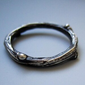 Willow twig ring, sterling silver, blackened twig jewelry, made to order, your size image 3