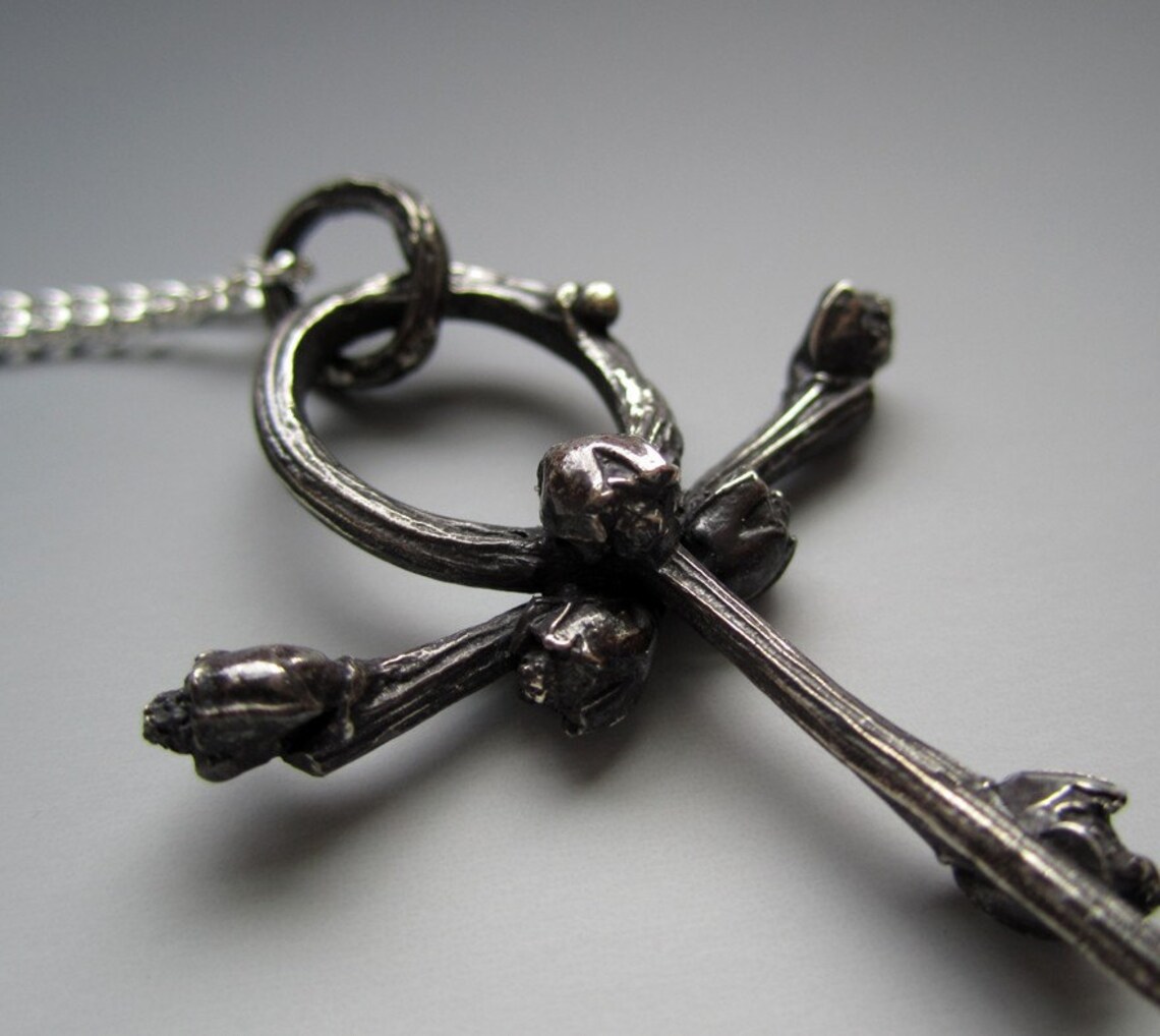 Ankh Sterling Silver Twig Pendant Twig Jewelry With Twig Etsy