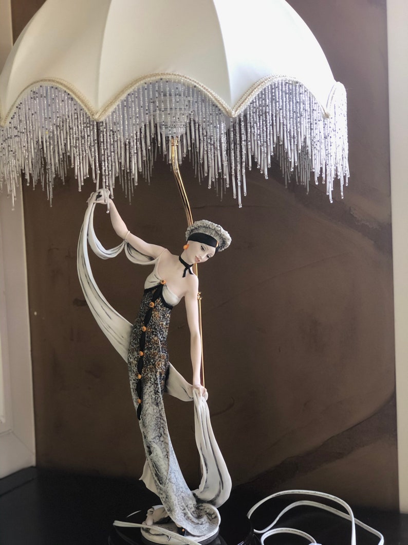 Art Deco Sophisticated Lady Figural lamp by Giuseppe Armani Etsy