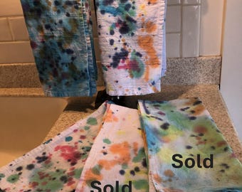Kitchen flour sack towel tie-dye style, Stocking stuffer!