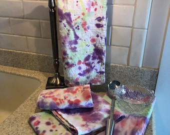 Kitchen flour sack towel tie-dye style, Stocking stuffer! One left!