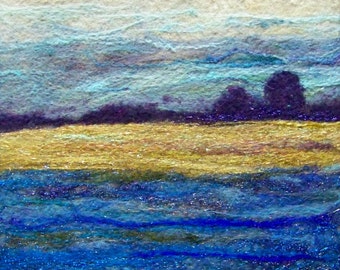 No.672 Golden Field - Needlefelt Art XLarge