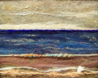 No.390 Abstract Sea - Needlefelt Art Large