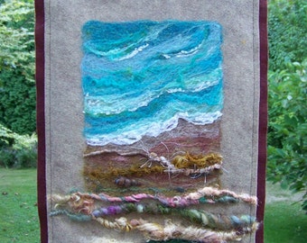 No.450 Surf and Shore -  Needlefelt Art Beach Banner XLarge