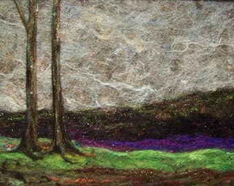 No.448 Trees at Dusk - Needlefelt Art XLarge