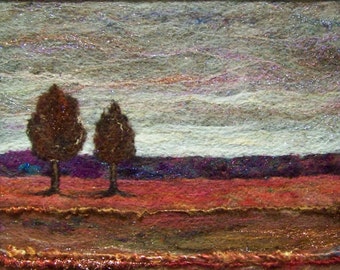 No.402 Warm Field Too - Needlefelt Art XLarge