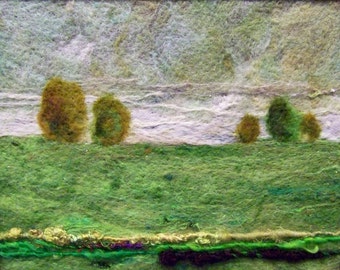 No.342 Green Field - Needlefelt Art Large