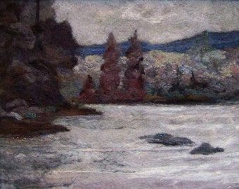 No.723 Evening Lake - Needlefelt Art XLarge