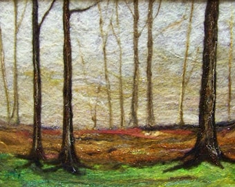 No. 518 In the Woods Too - Needlefelt Art XLarge - Wool Painting