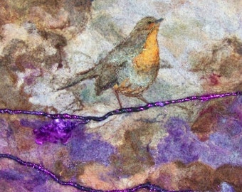 No.747 Robin - Needlefelt Art XL - Wool Painting