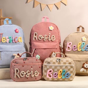 Personalized Kids Backpack Lunch Bag,Custom Kids Backpack With Name,Toddler Book Bag,Backpack for Toddlers,Back to School Gift,Kids Backpack
