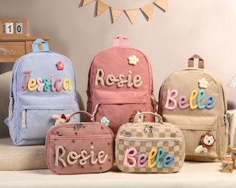 Personalized Kids Backpack Lunch Bag,Custom Kids Backpack With Name,Toddler Book Bag,Backpack for Toddlers,Back to School Gift,Kids Backpack