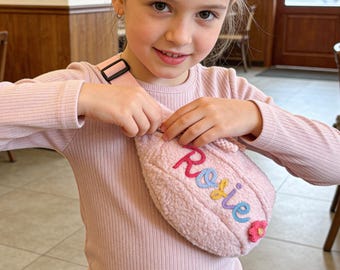 Borsa per bambini con nome personalizzato, mini borsa a tracolla morbida, borsa tote soffice, borsa a tracolla, borsa personalizzata per bambina, borsa da viaggio per neonati, regalo per bambini e bambine