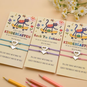 First Day of Kindergarten Bracelets,Mommy and Me Bracelet,Back To School Gifts,First Day of School Gift,Anxiety Gift,Family Bracelet