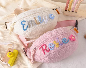 Personalized Toddler Crossbody Bag,Custom Name Toddler Purse,Soft Mini Sling Bag,Fluffy Tote Bag, Travel Bag for Girls Boys, Customized Gift