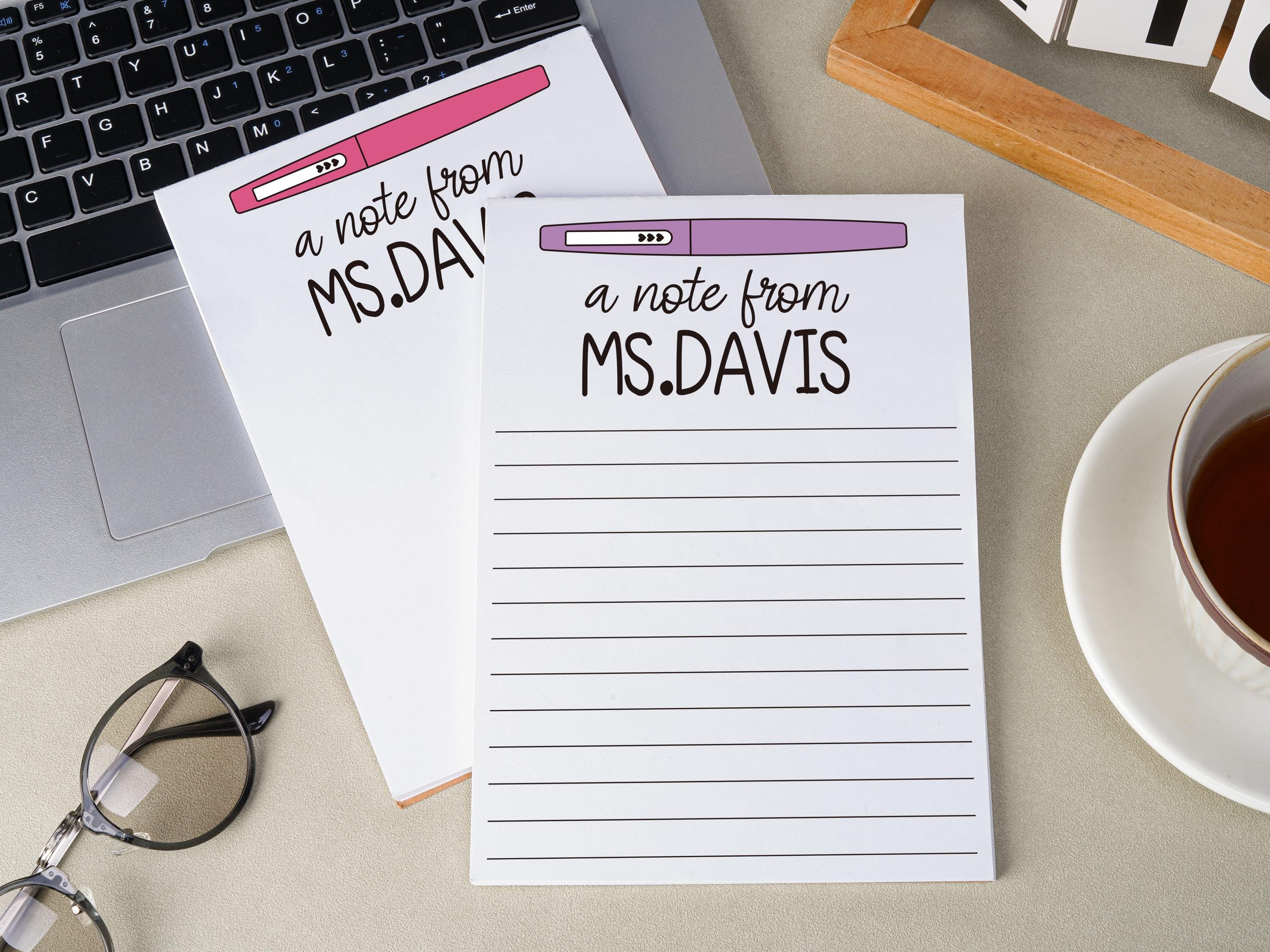 Personalized Teacher Notepad, Customizable Notepad, Back to School ...